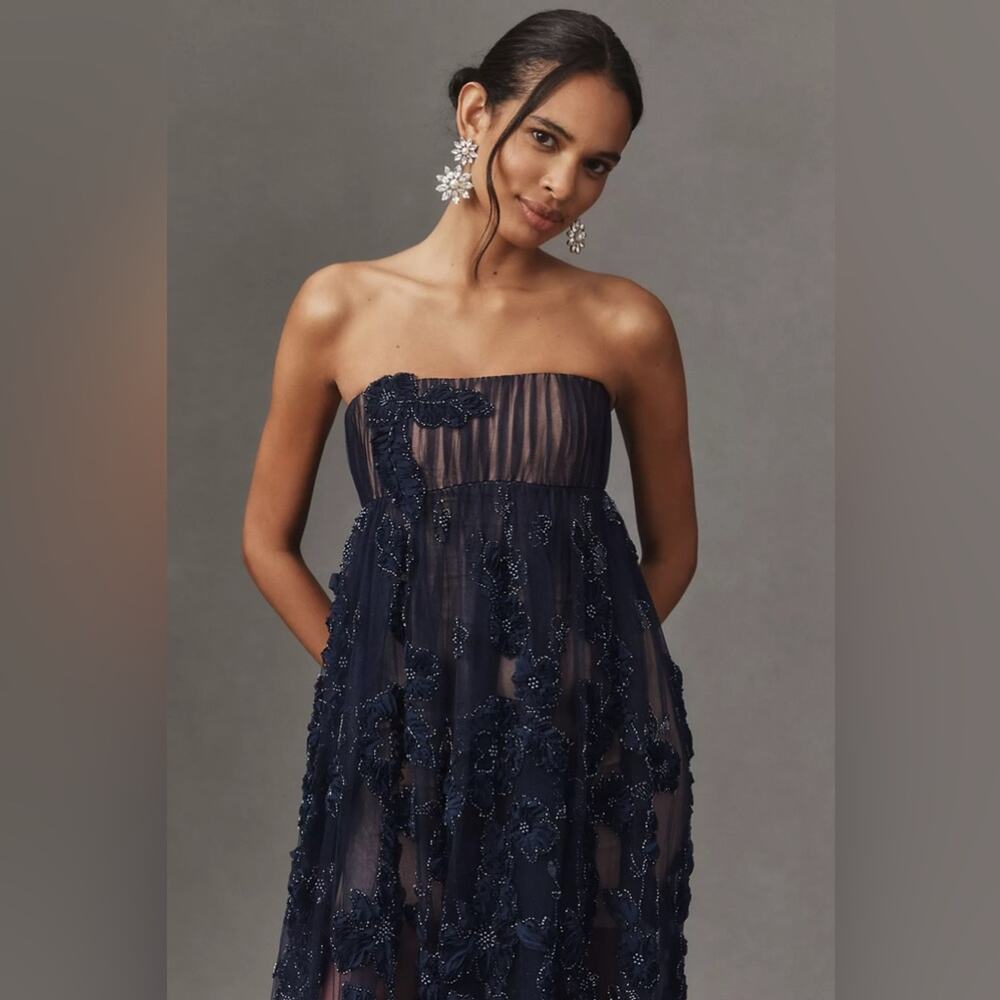 Helsi Beatrice Strapless Empire Floral Appliqué Maxi Dress - Picture 4 of 8